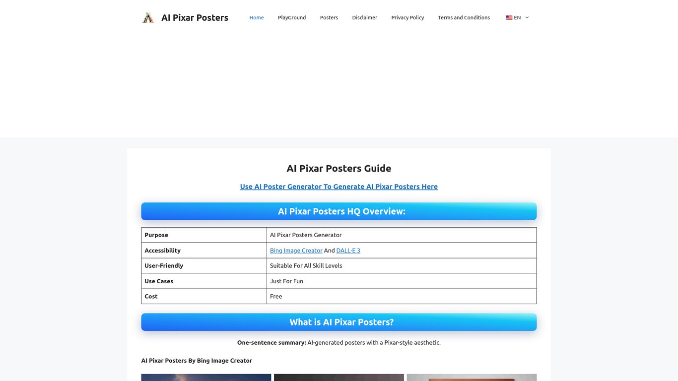 AI Pixar Posters