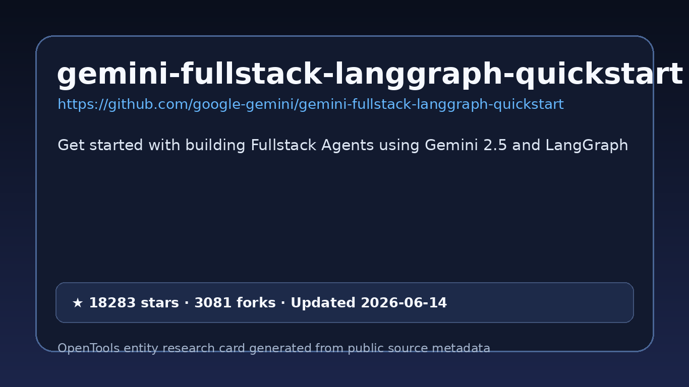 Gemini Fullstack LangGraph Quickstart