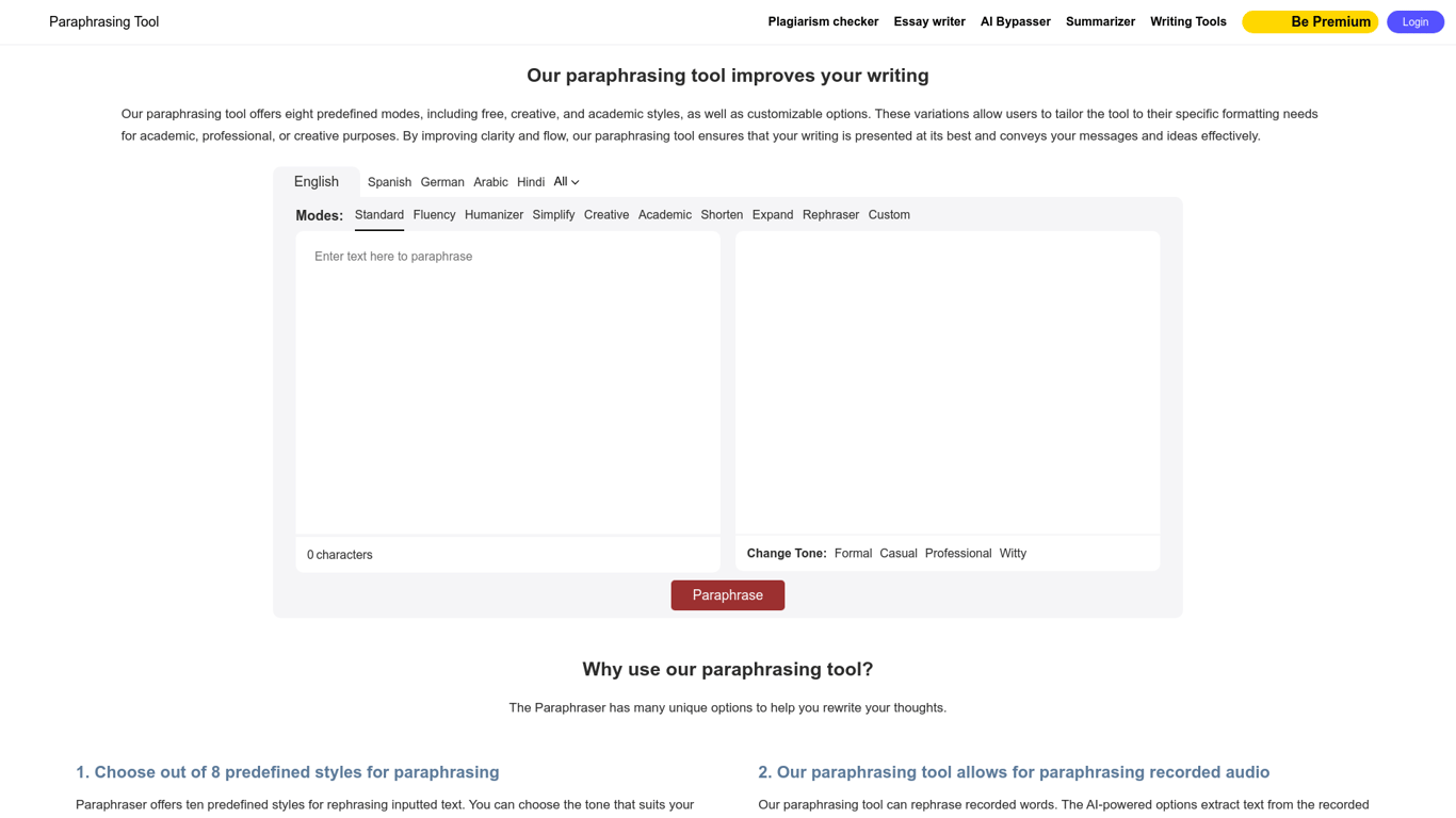 Paraphrasing Tool