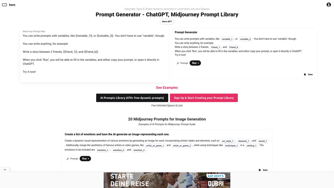 ChatGPT & Midjourney Prompt Generator By HeroGPT
