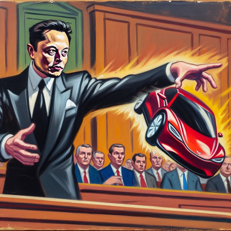 Elon Musk Pulls a Fast One with Decoy Tesla During Courthouse Visit