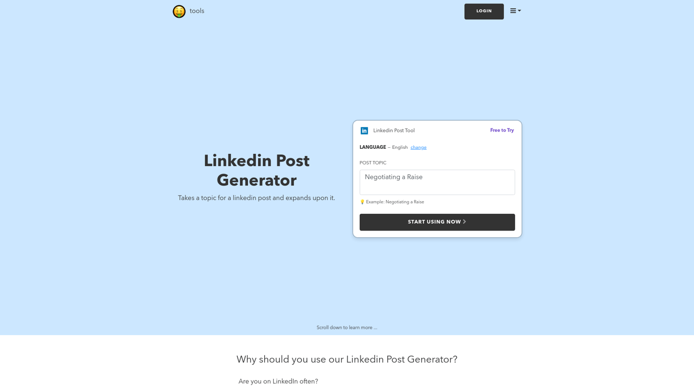 Linkedin Post Generator | nichesss