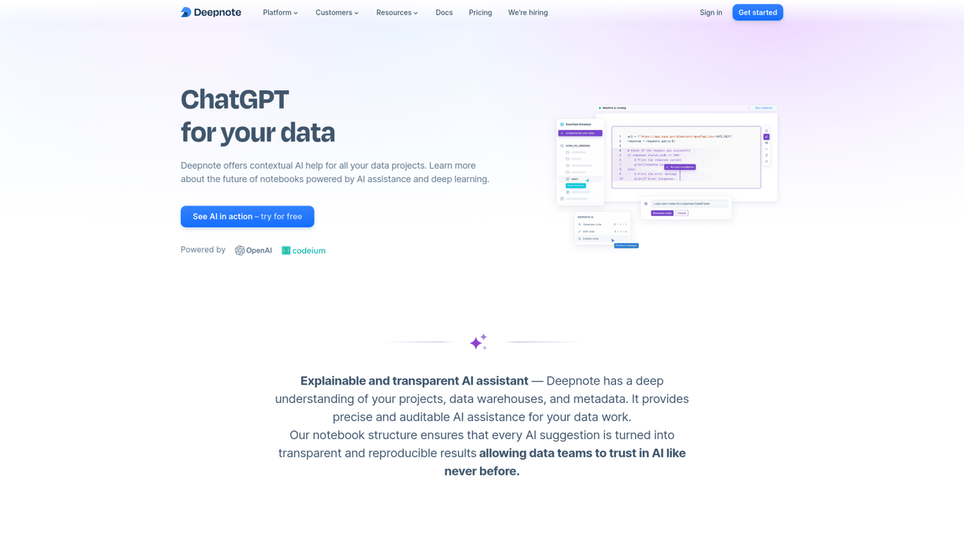 Thumbnail image for Deepnote AI