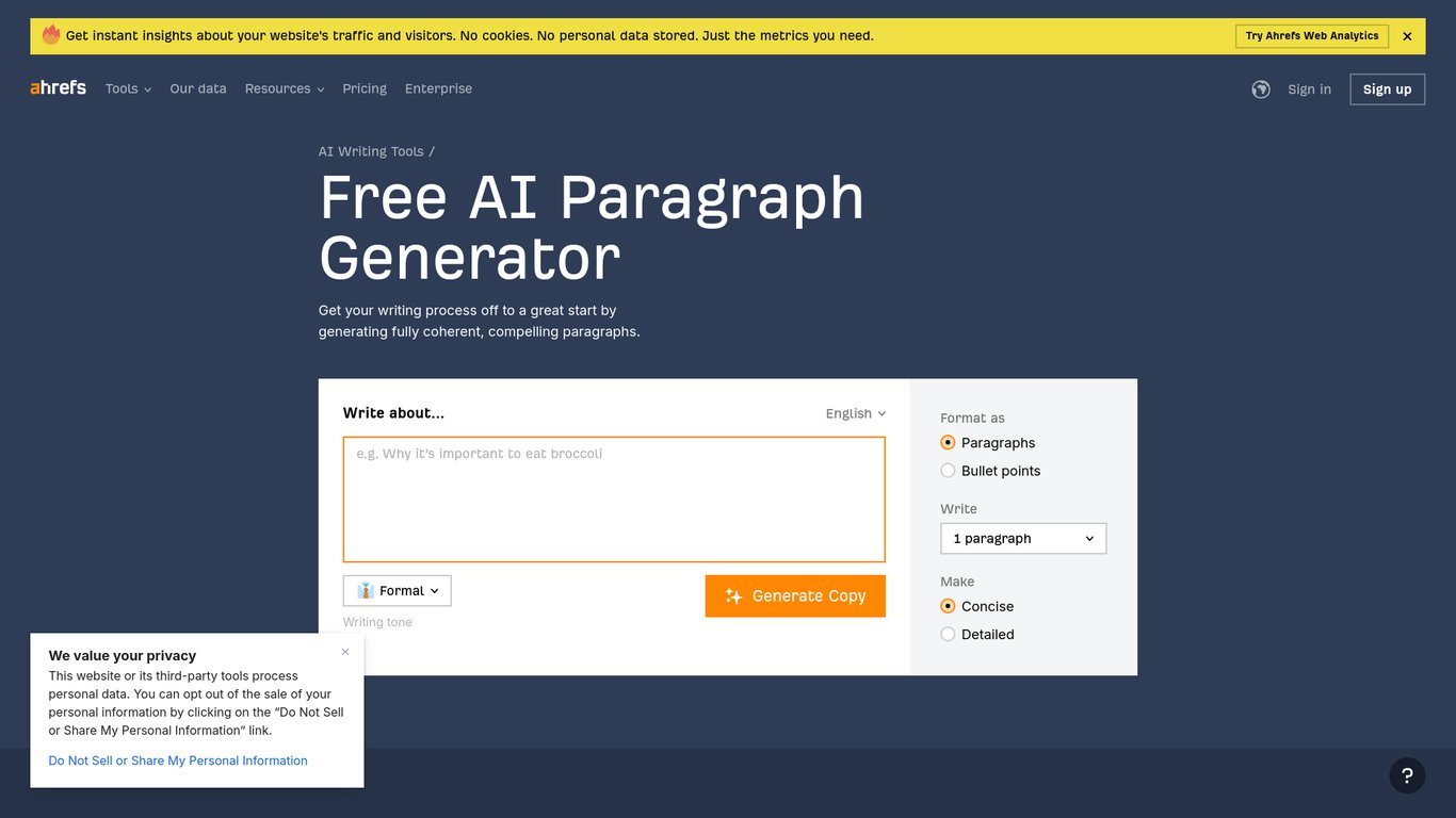 Ahrefs Paragraph Generator