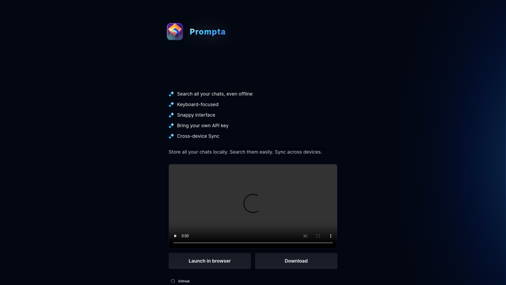 Prompta screenshot