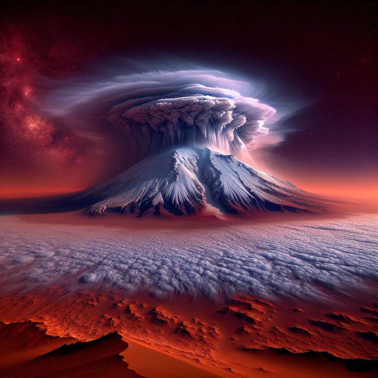 NASA's New Mars Image Reveals Volcanic Wonder in Ice-Clouds!