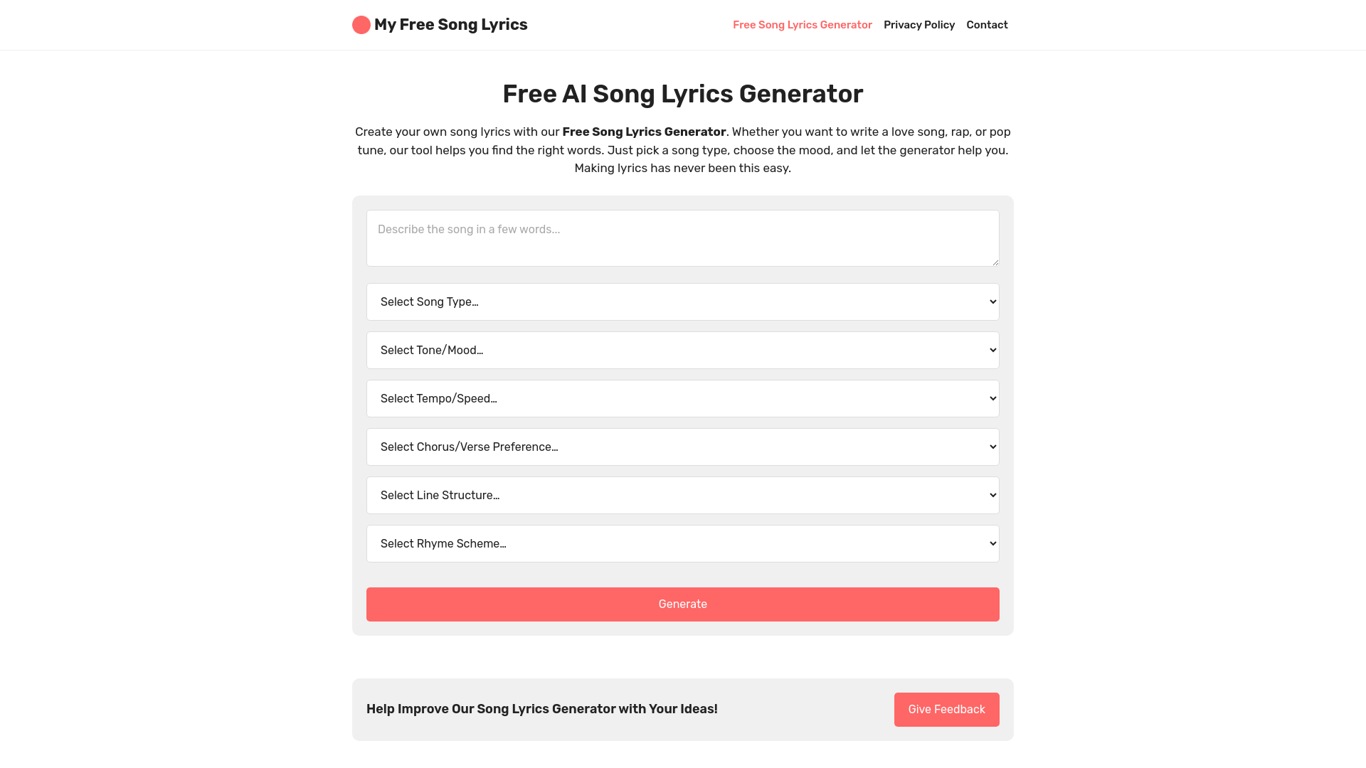 MyFreeSongLyrics