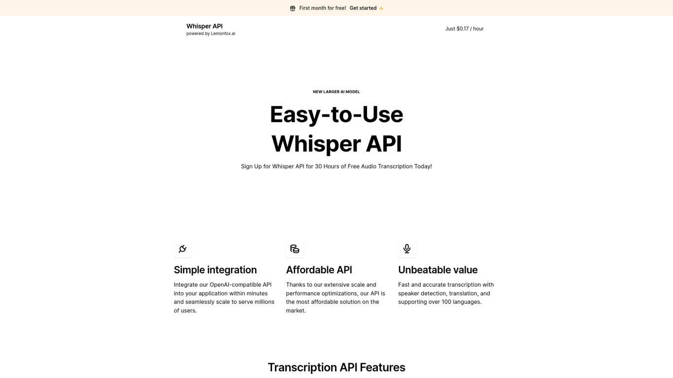 Whisper API
