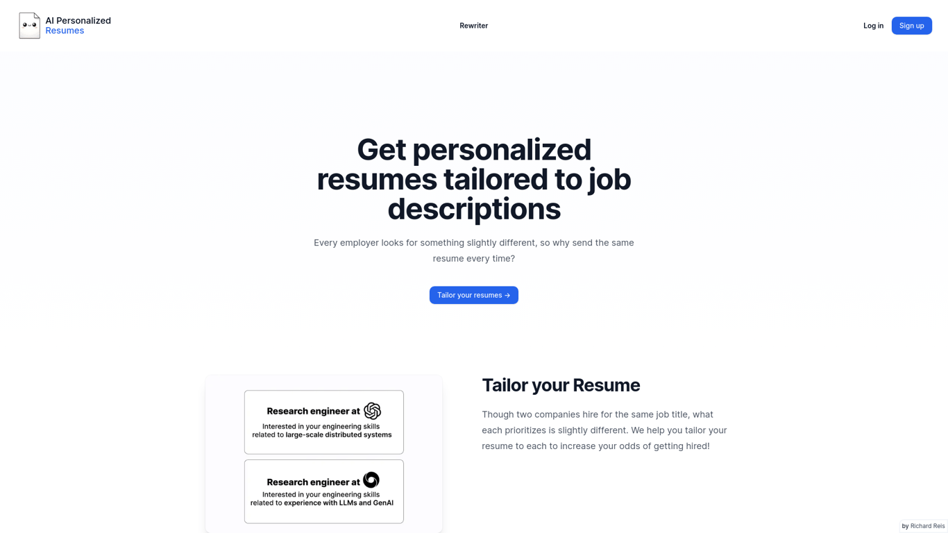 Thumbnail image for AI Personalized Resumes