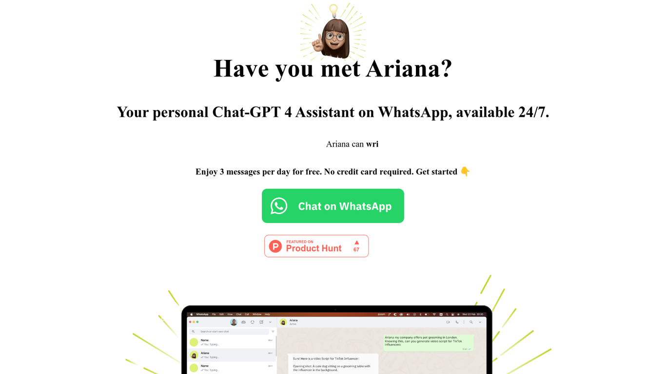 Thumbnail image for Ariana WhatsApp AI-Assistant  - Timworks