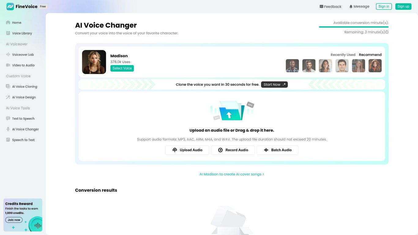 FineVoice AI Voice Changer