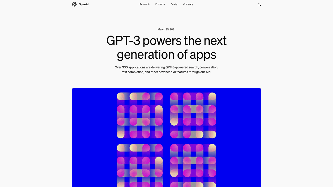 GPT-3 powers the next generation of apps