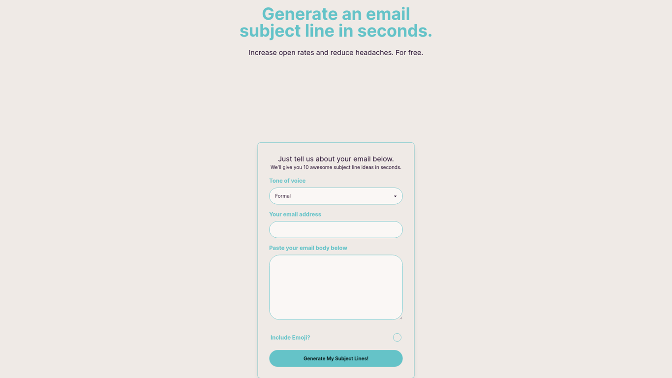 Subject Line Generator