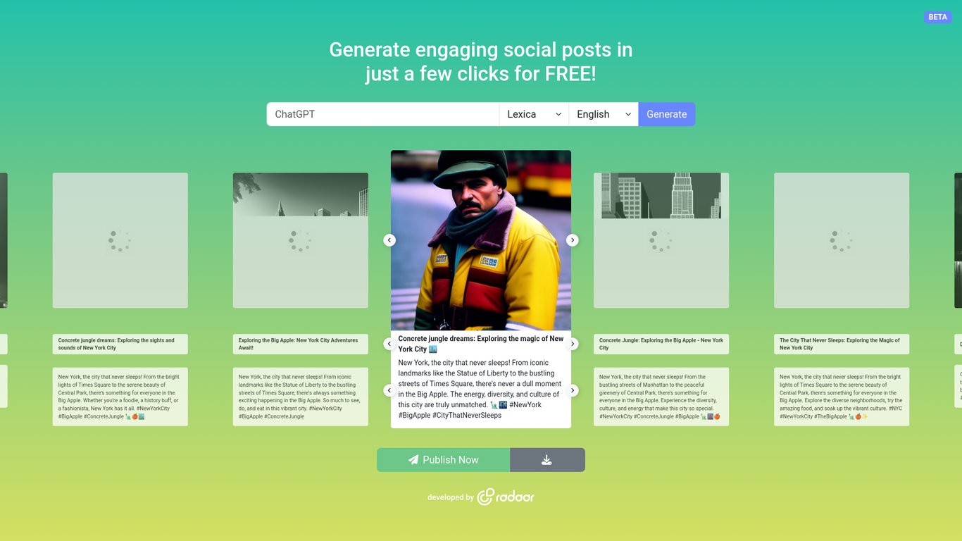 Social Media Post Generator | RADAAR