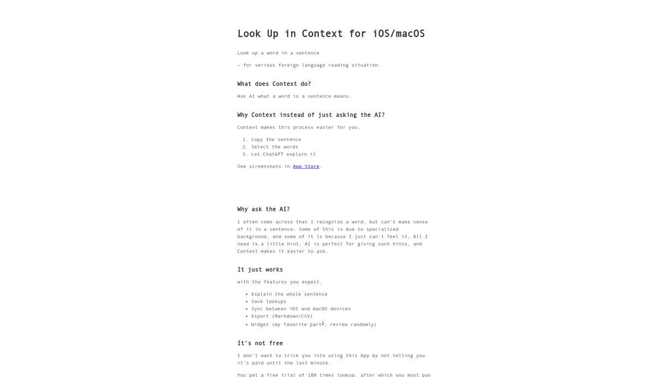 Context Word Lookup