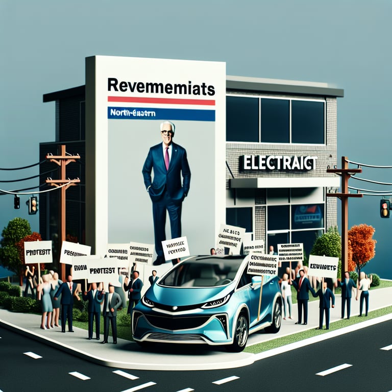 Vermonters Stage Protest Against Elon Musk & Trump Administration at Tesla Dealership