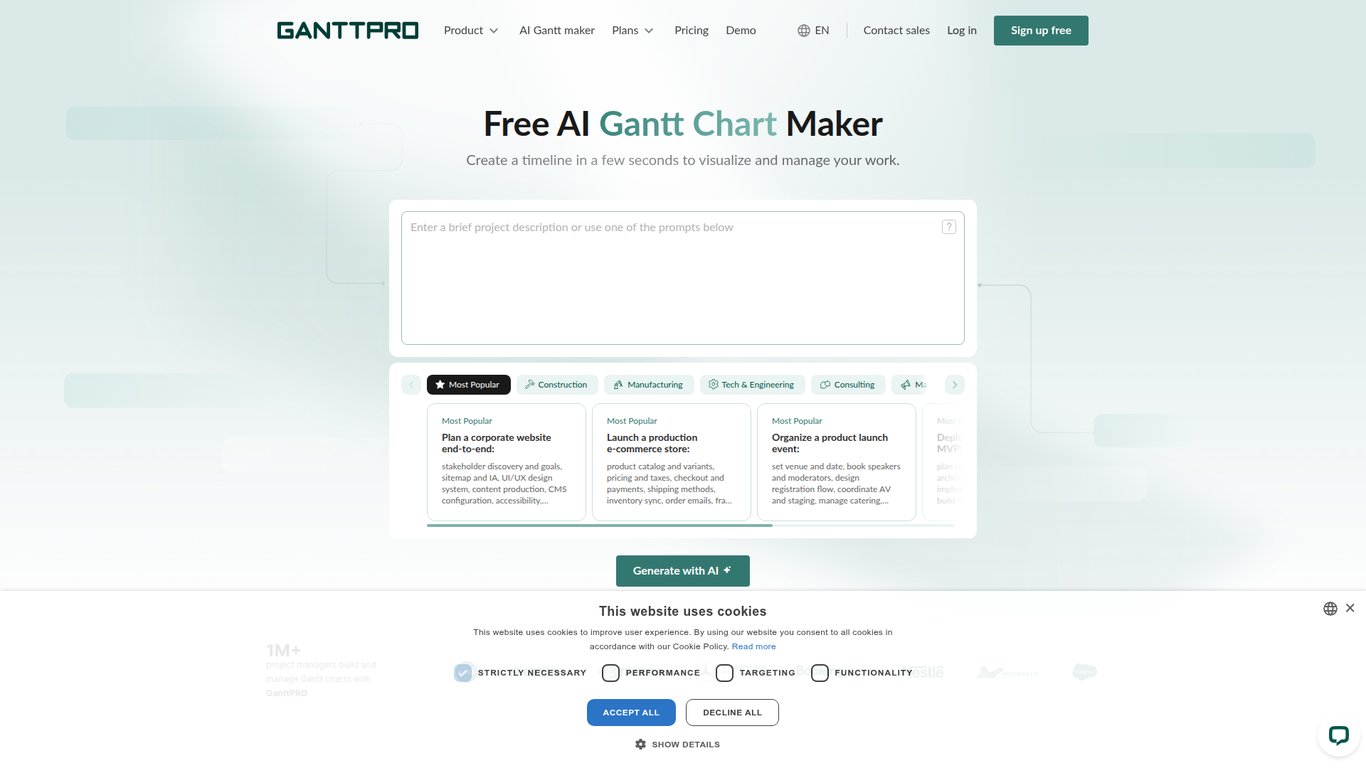 GanttPRO’s AI Gantt chart maker