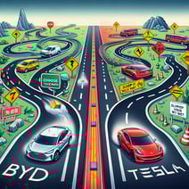 BYD vs. Tesla: Diverging Challenges in the Fast Lane of the EV Market