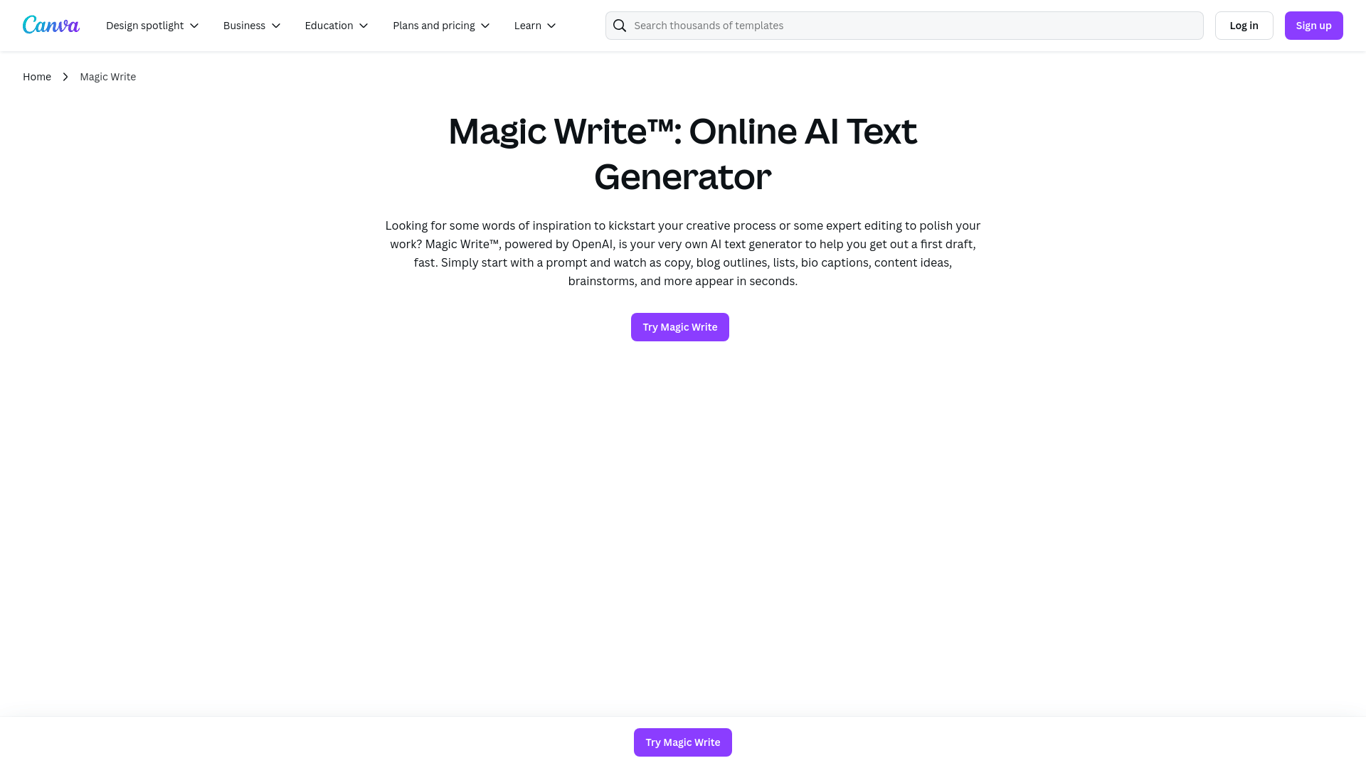 Canva Magic Write
