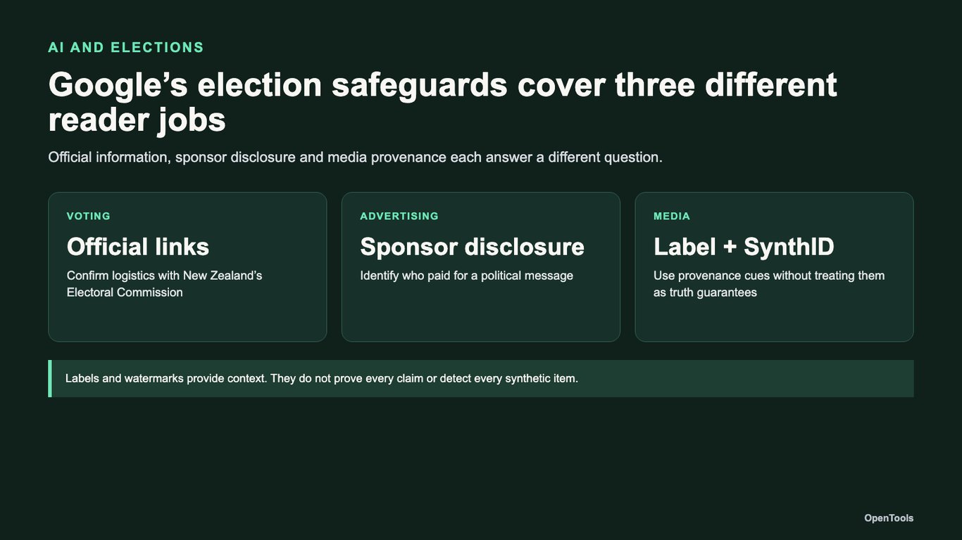 Google says it will label AI media and surface official voting information for New Zealand’s election
