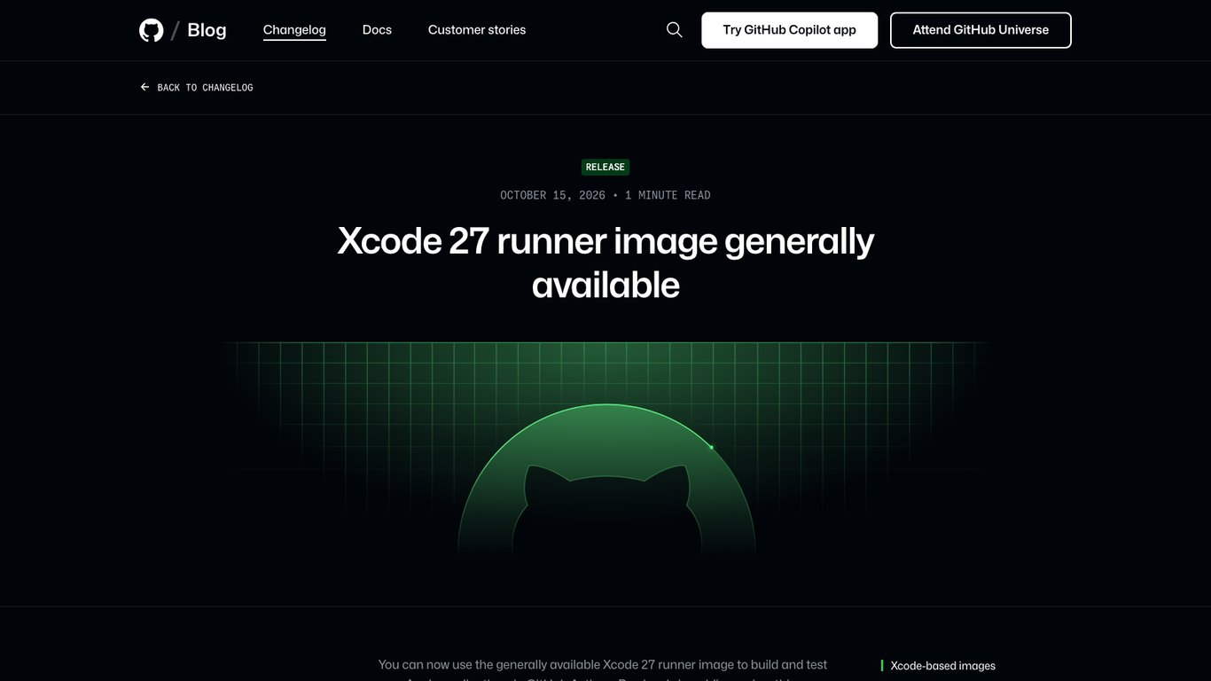 GitHub’s Xcode 27 Actions runner is GA — check arm64 before switching