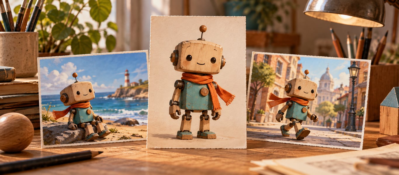 PixelDojo’s character builder carries a chosen look into later scenes