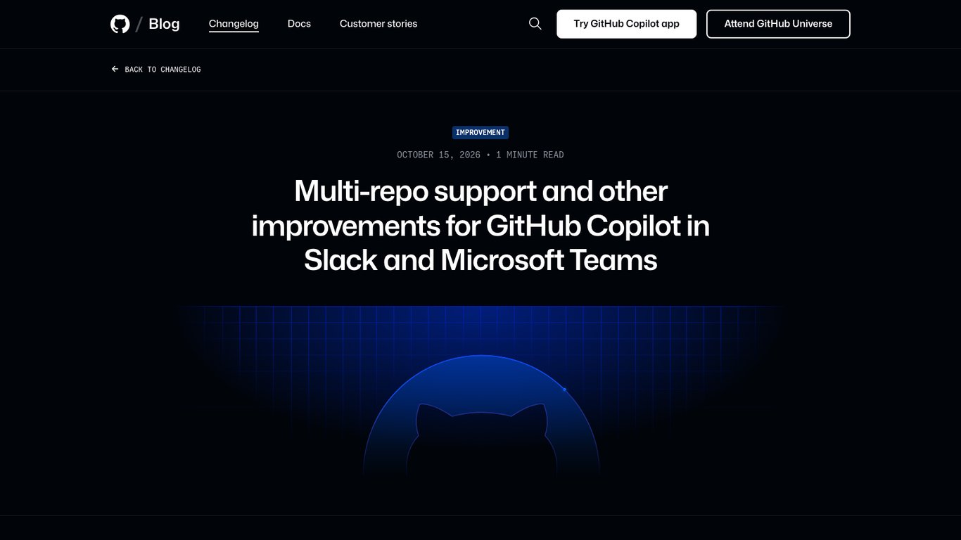GitHub Copilot now works across multiple repositories in Slack and Teams