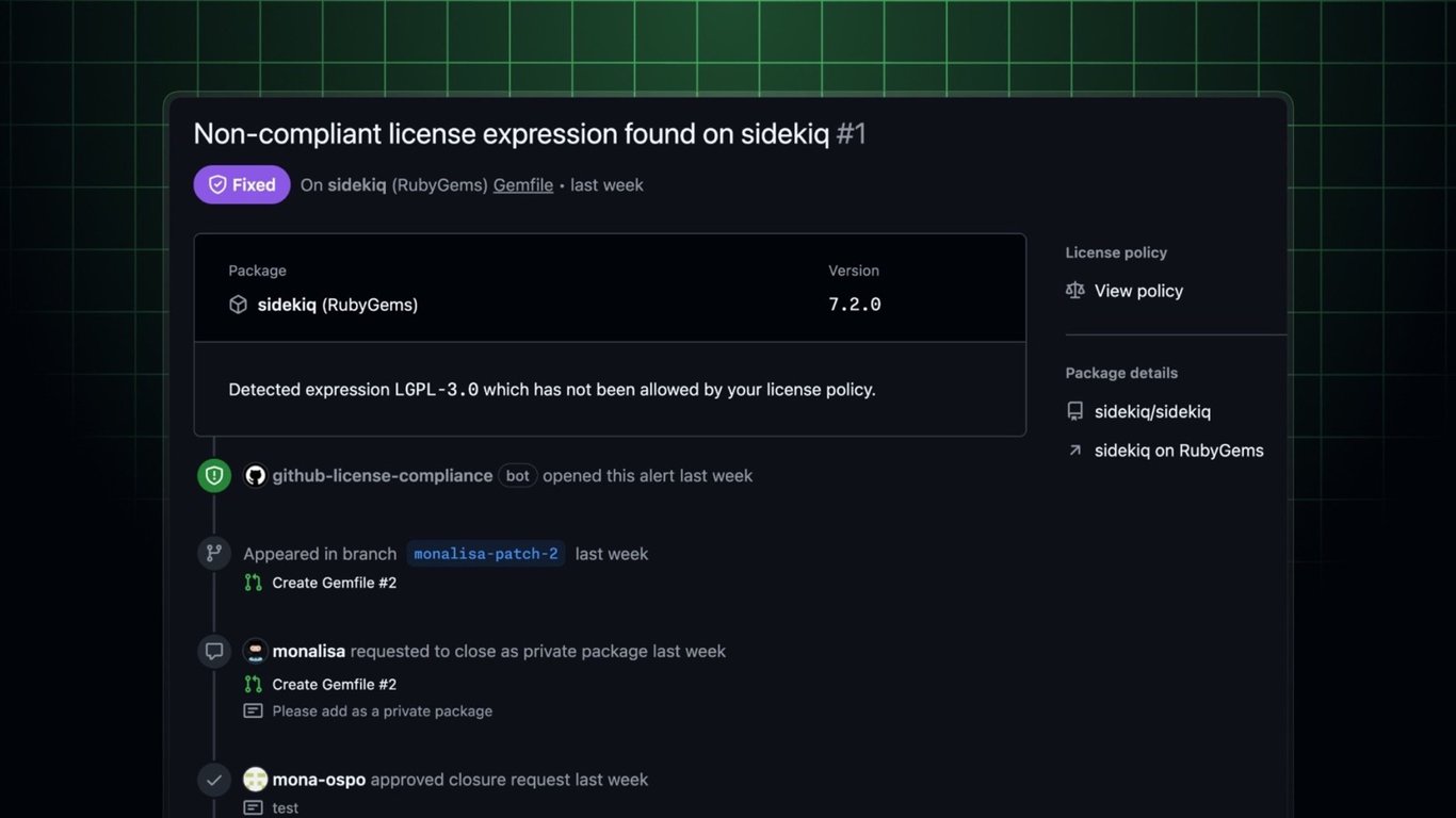 GitHub’s license compliance can now block dependency merges — start in Evaluate mode