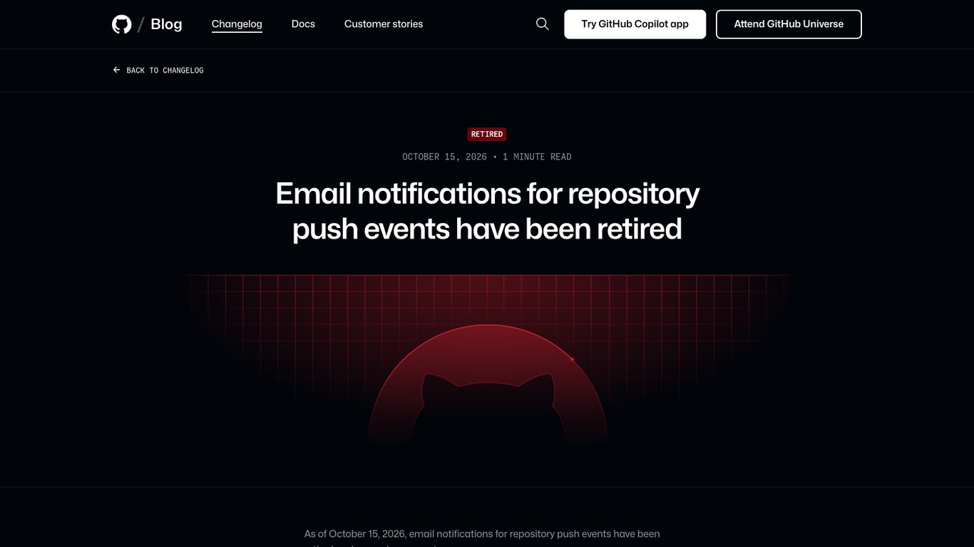 GitHub stopped repository push emails — the replacement moves consent, secrets and cost to you