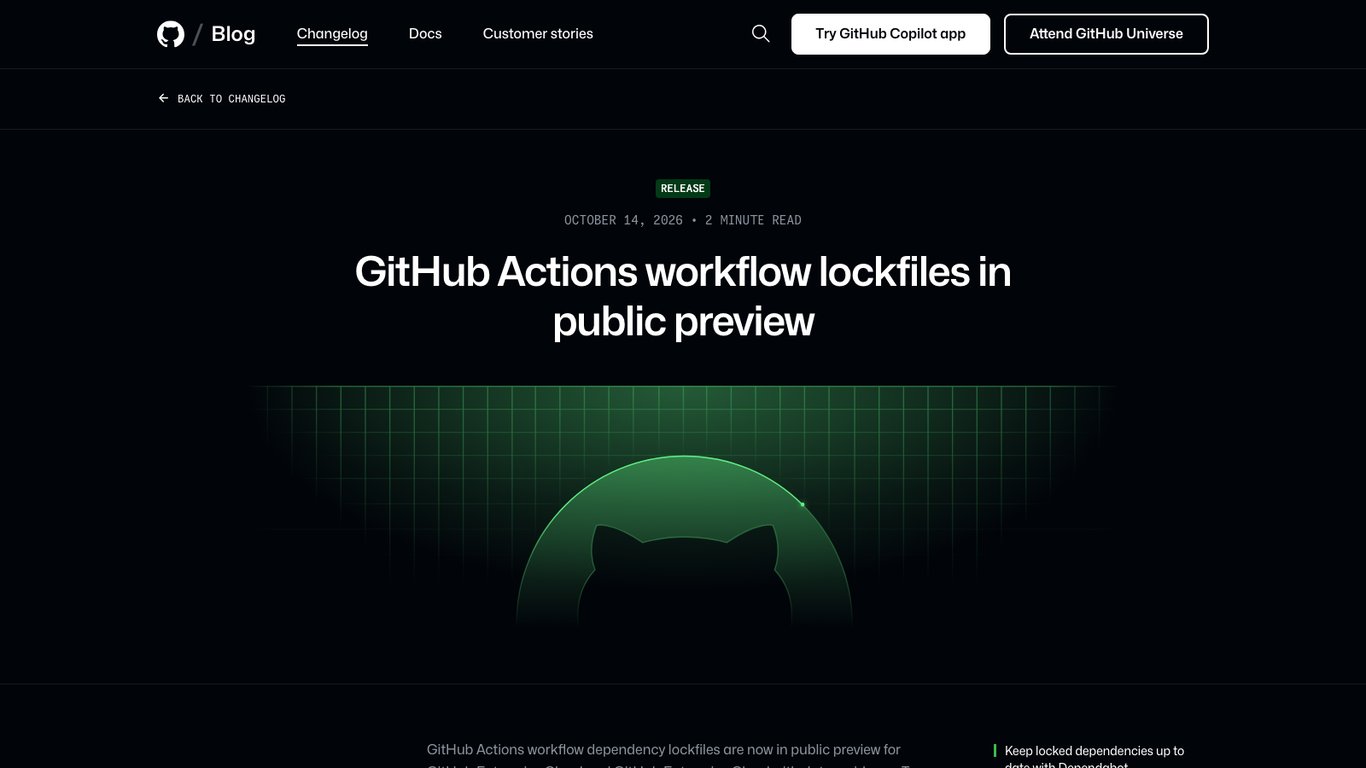 GitHub Actions lockfiles pin the code behind workflow dependencies