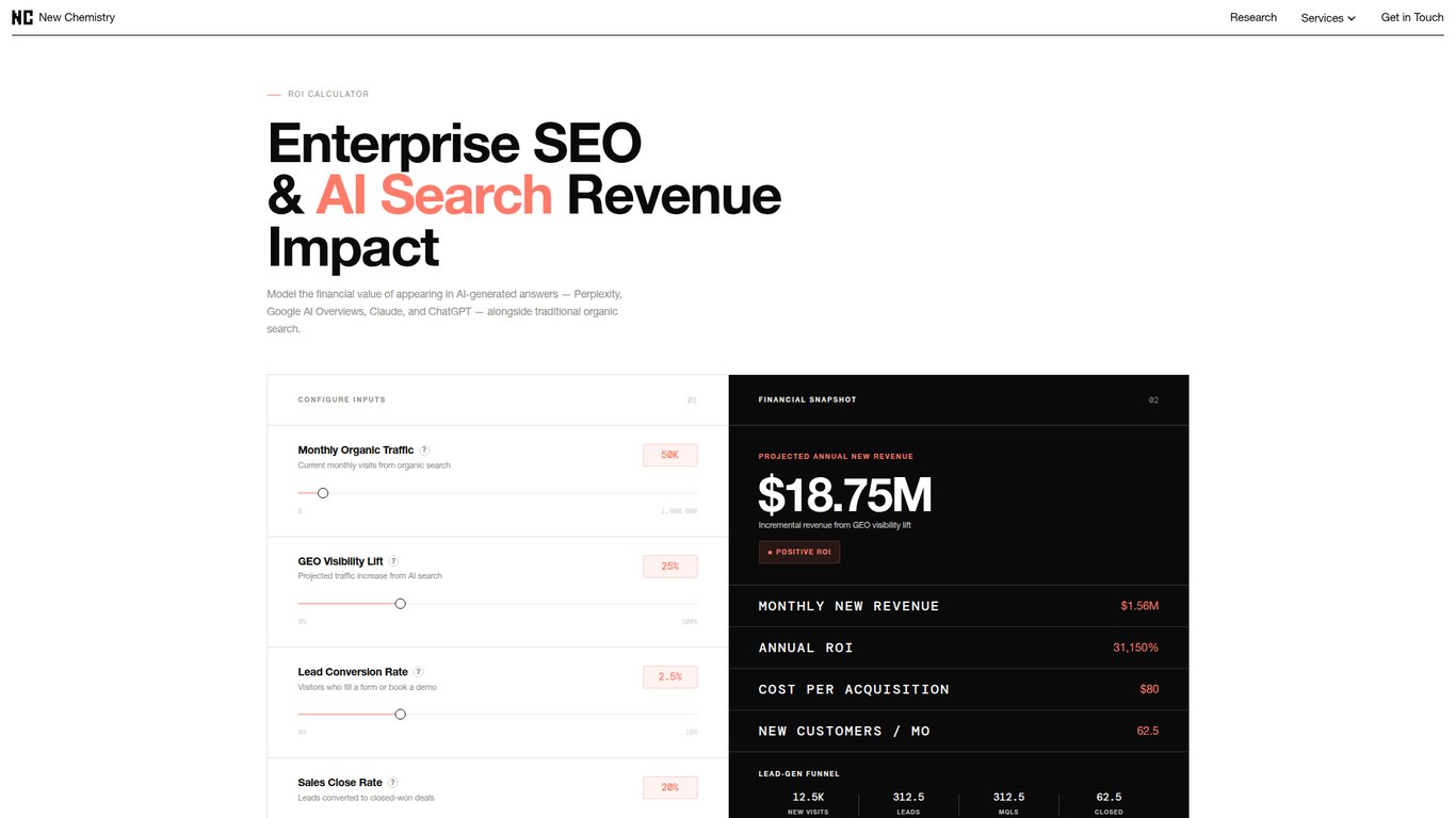 Enterprise AI Search & SEO ROI Calculator