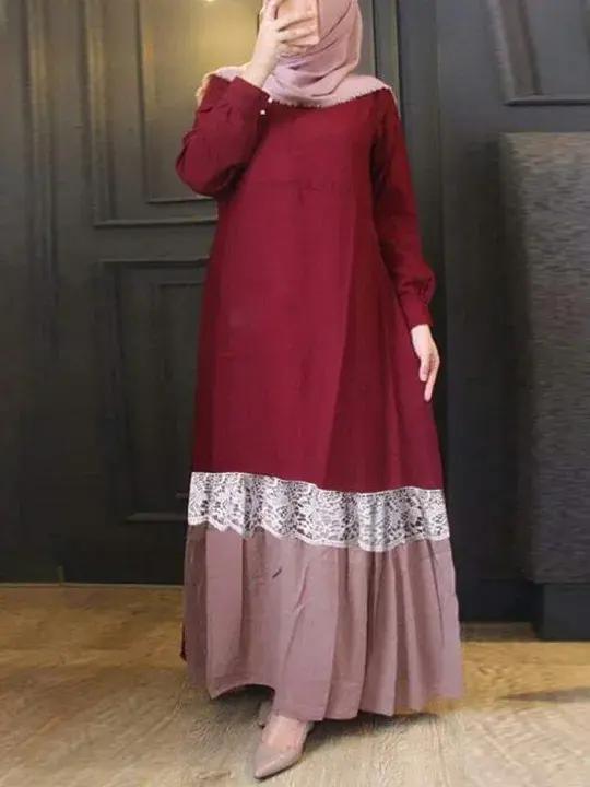 Lass Afgani Borkha - Maroon/Nude