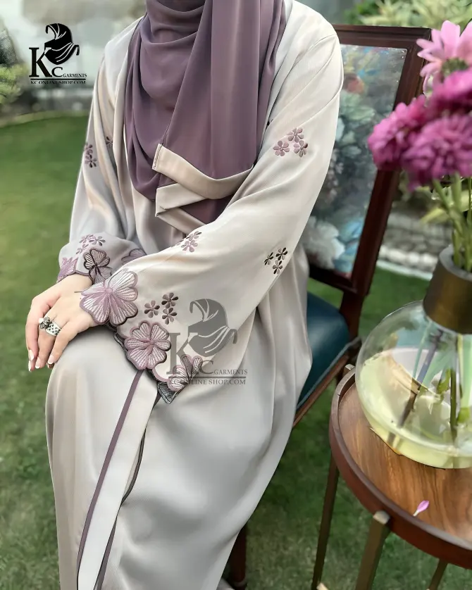 Mariya Embroidery - Purple/Pale Silver
