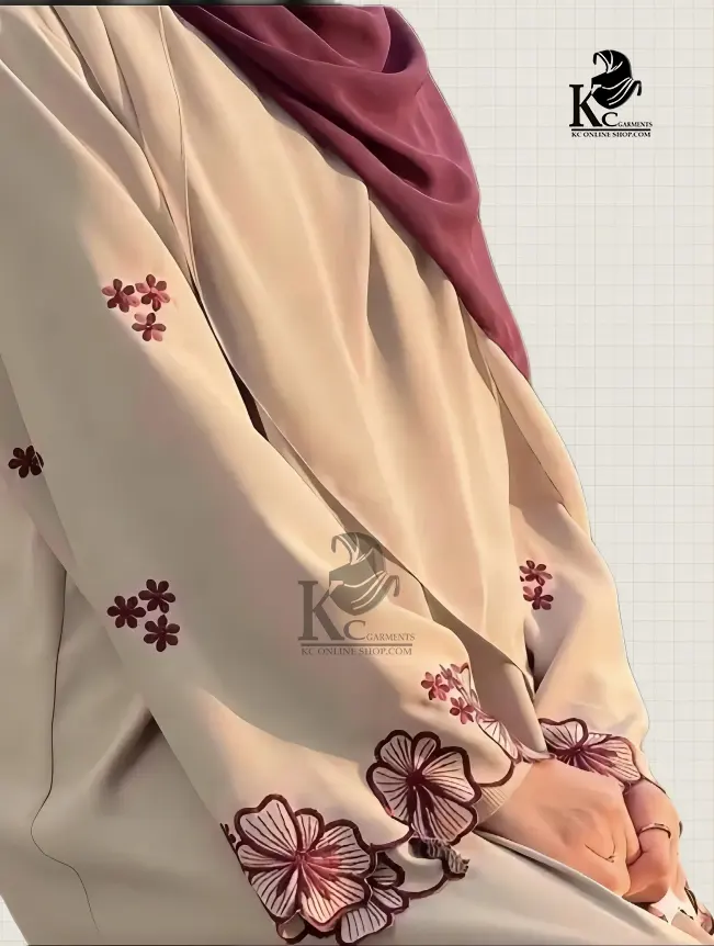 Mariya Embroidery - Merun/Pale Silver