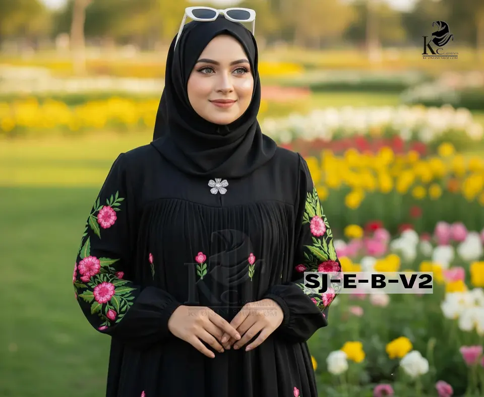 Sanjida v2 Embroidery - Black