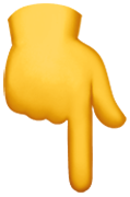 Emoji de mano señalando a la izquierda