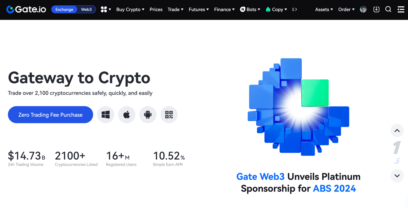 Gate.io page - Image 1 - the project featured image