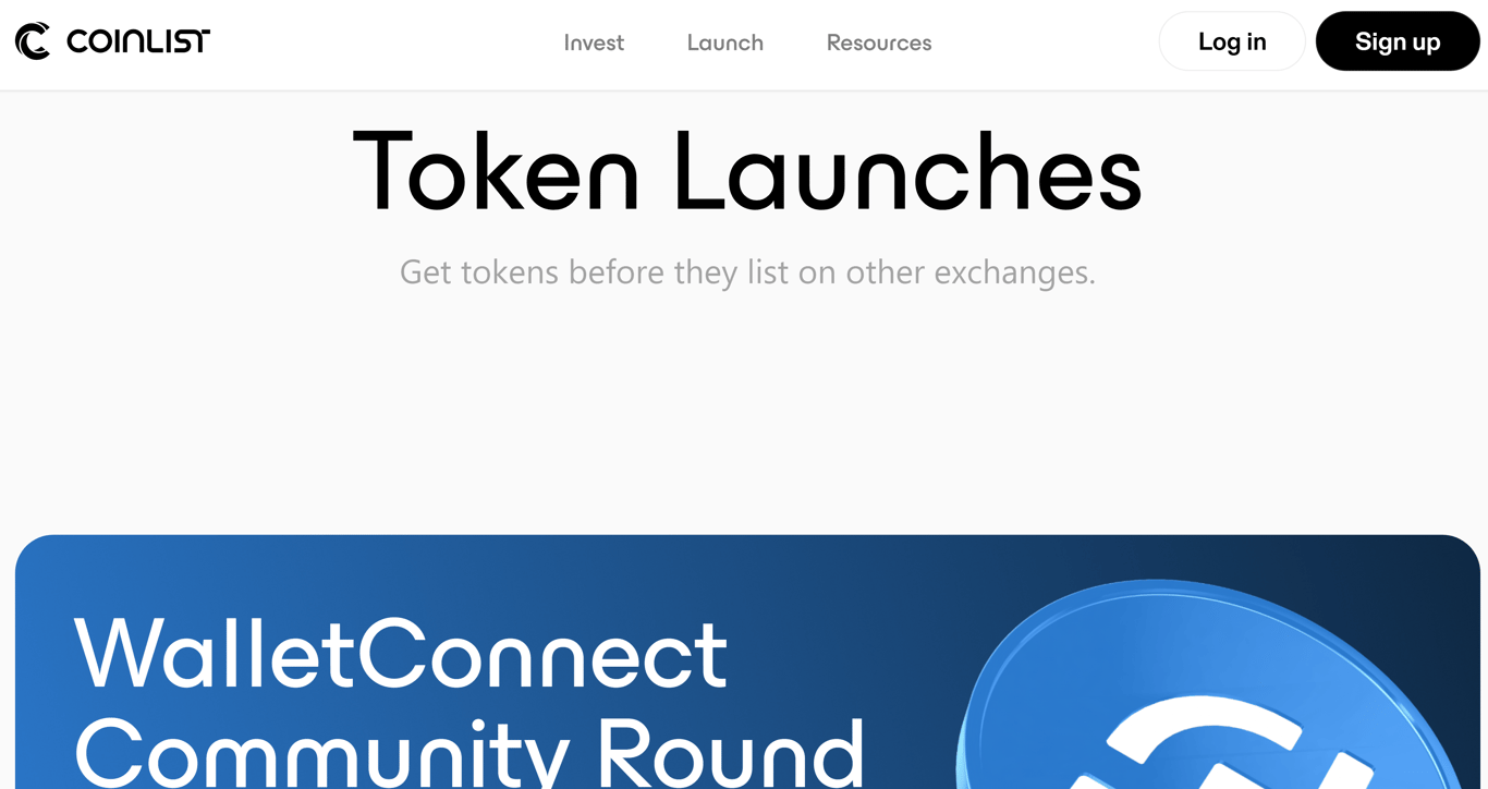 CoinList page - Image 1 - the project featured image