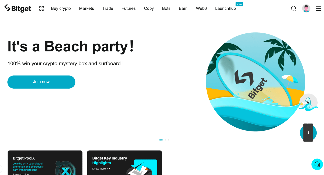 Bitget page - Image 1 - the project featured image