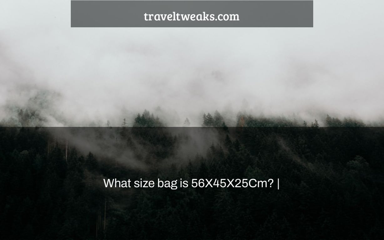 What size bag is 56X45X25Cm? |