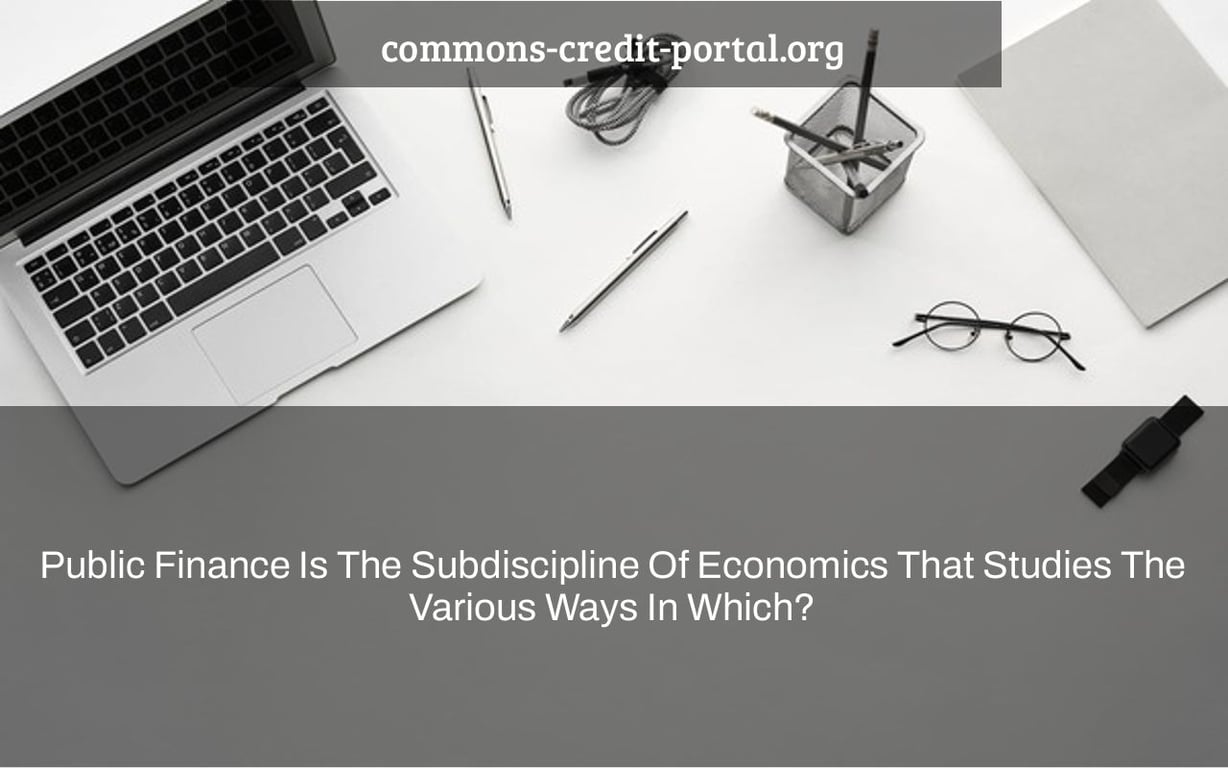 Public Finance Is The Subdiscipline Of Economics That Studies The Various Ways In Which?