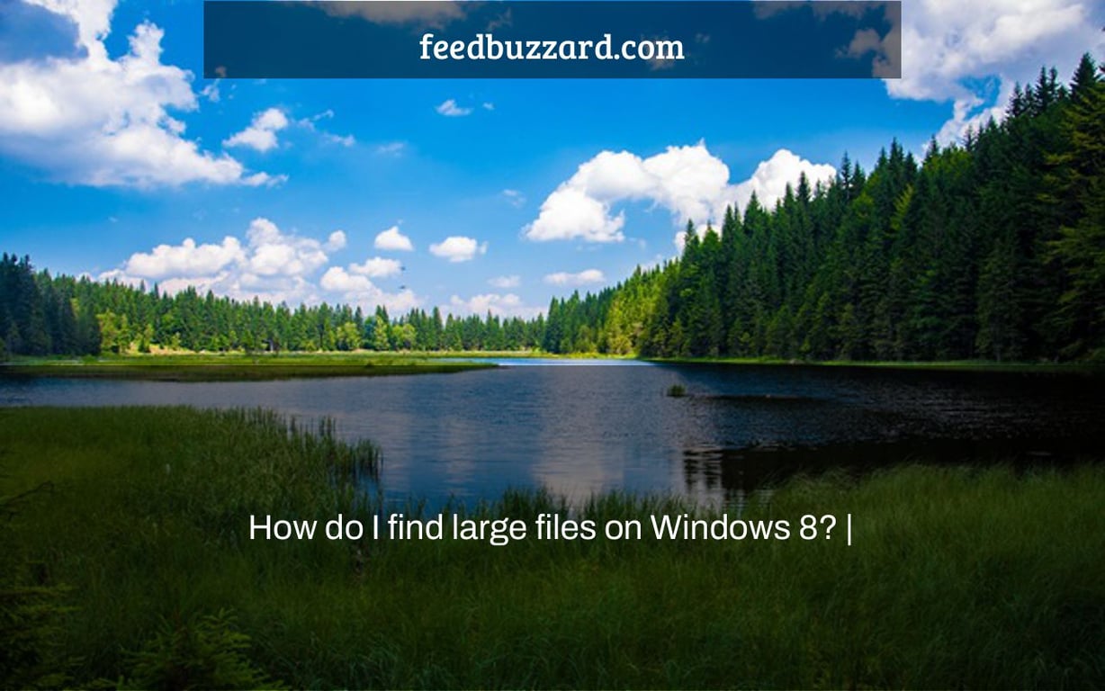 How do I find large files on Windows 8? |