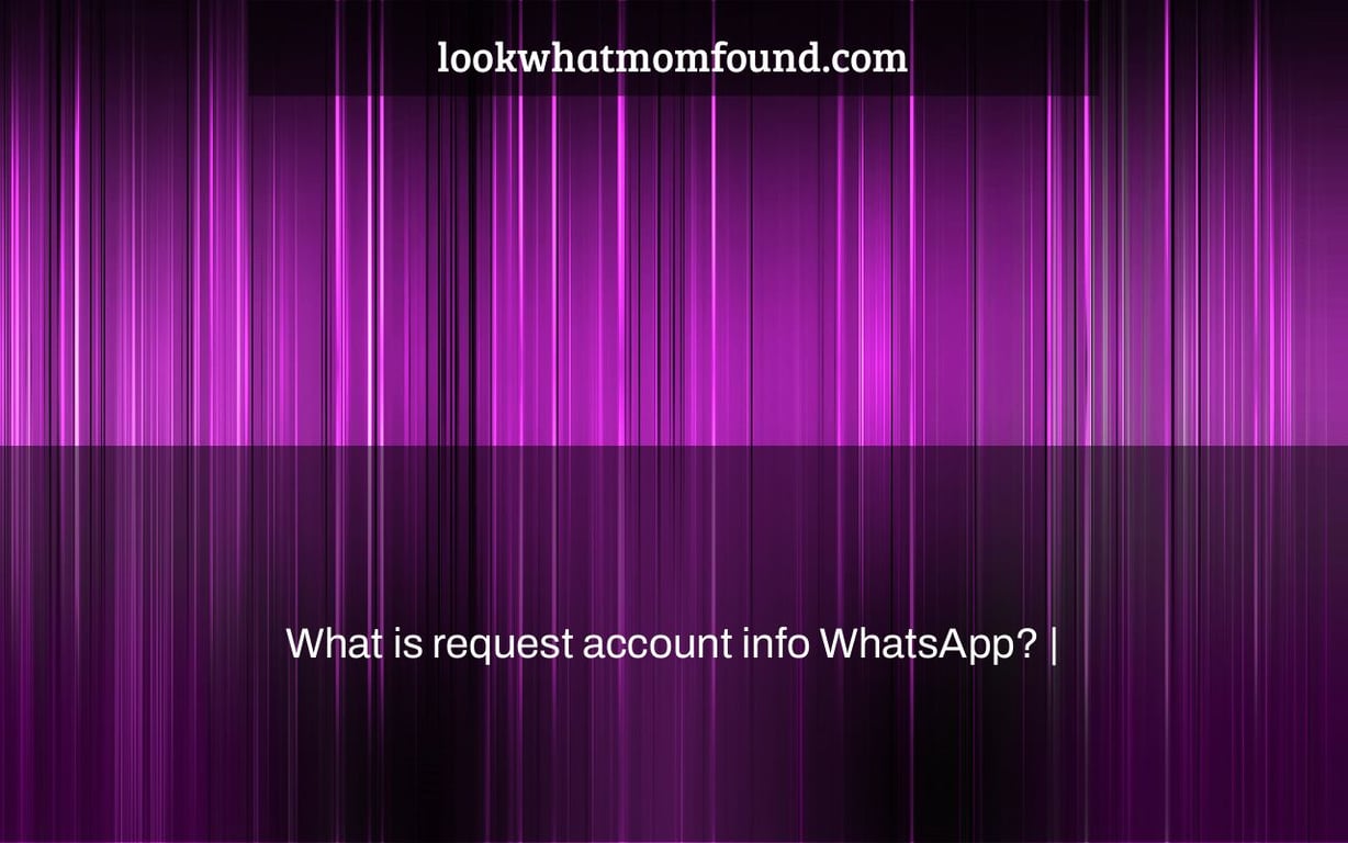 What is request account info WhatsApp? |