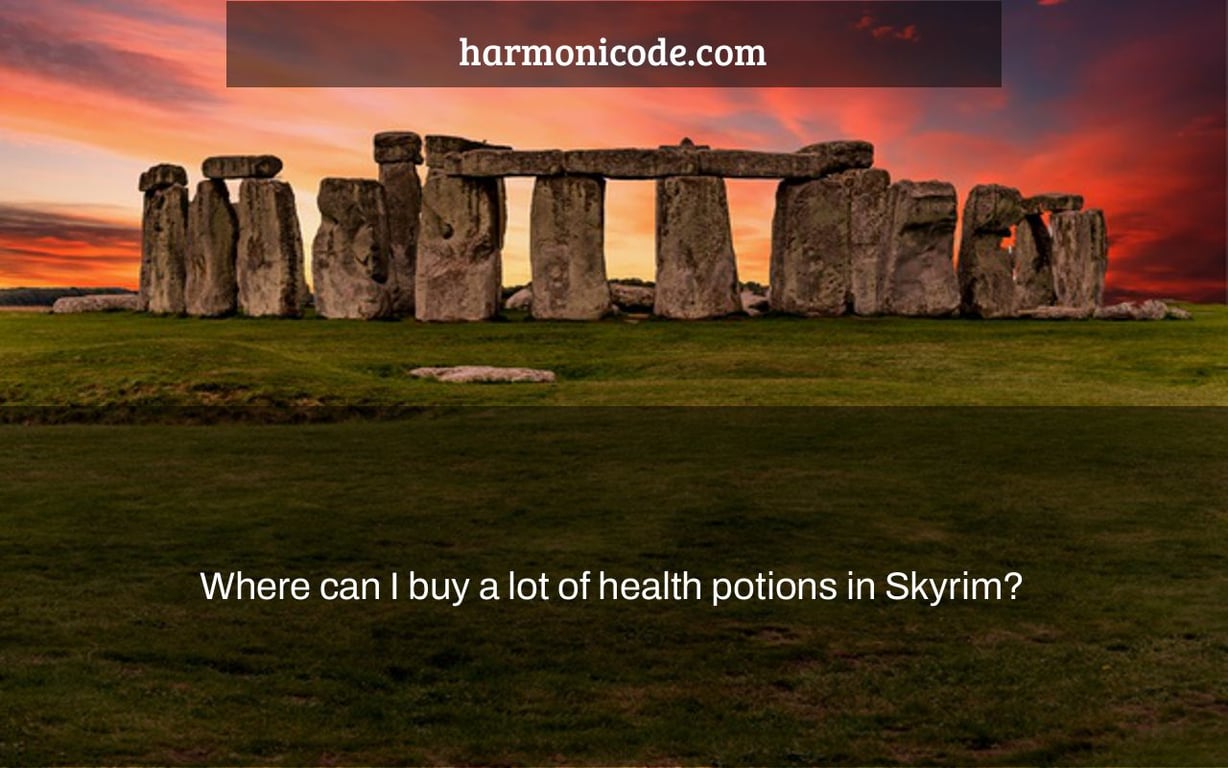 Where can I buy a lot of health potions in Skyrim?