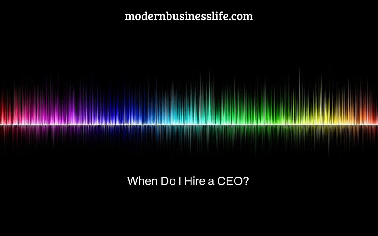 When Do I Hire a CEO?