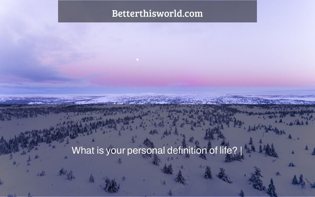 What is your personal definition of life? |