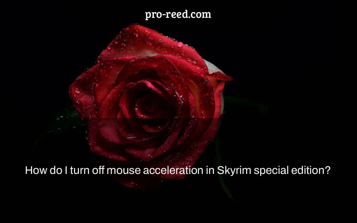 How do I turn off mouse acceleration in Skyrim special edition?