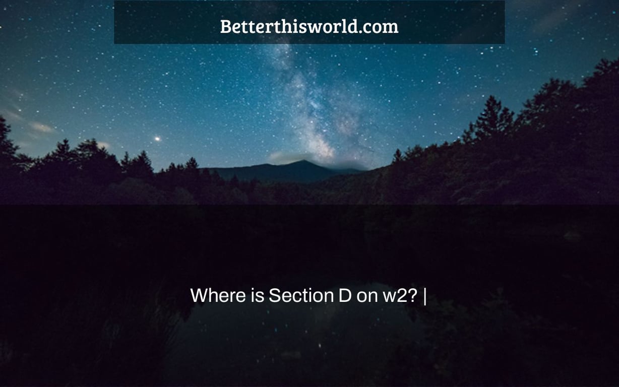 Where Is Section D On W2 Better This World