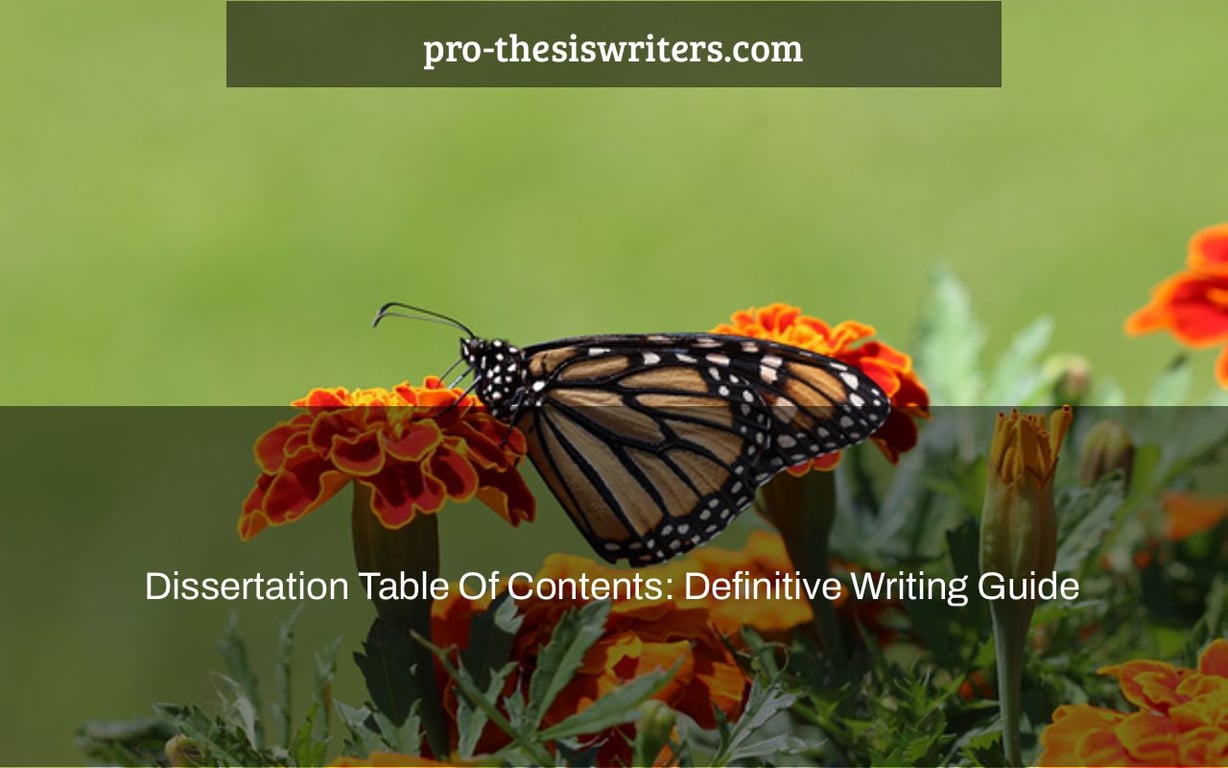 Dissertation Table Of Contents: Definitive Writing Guide