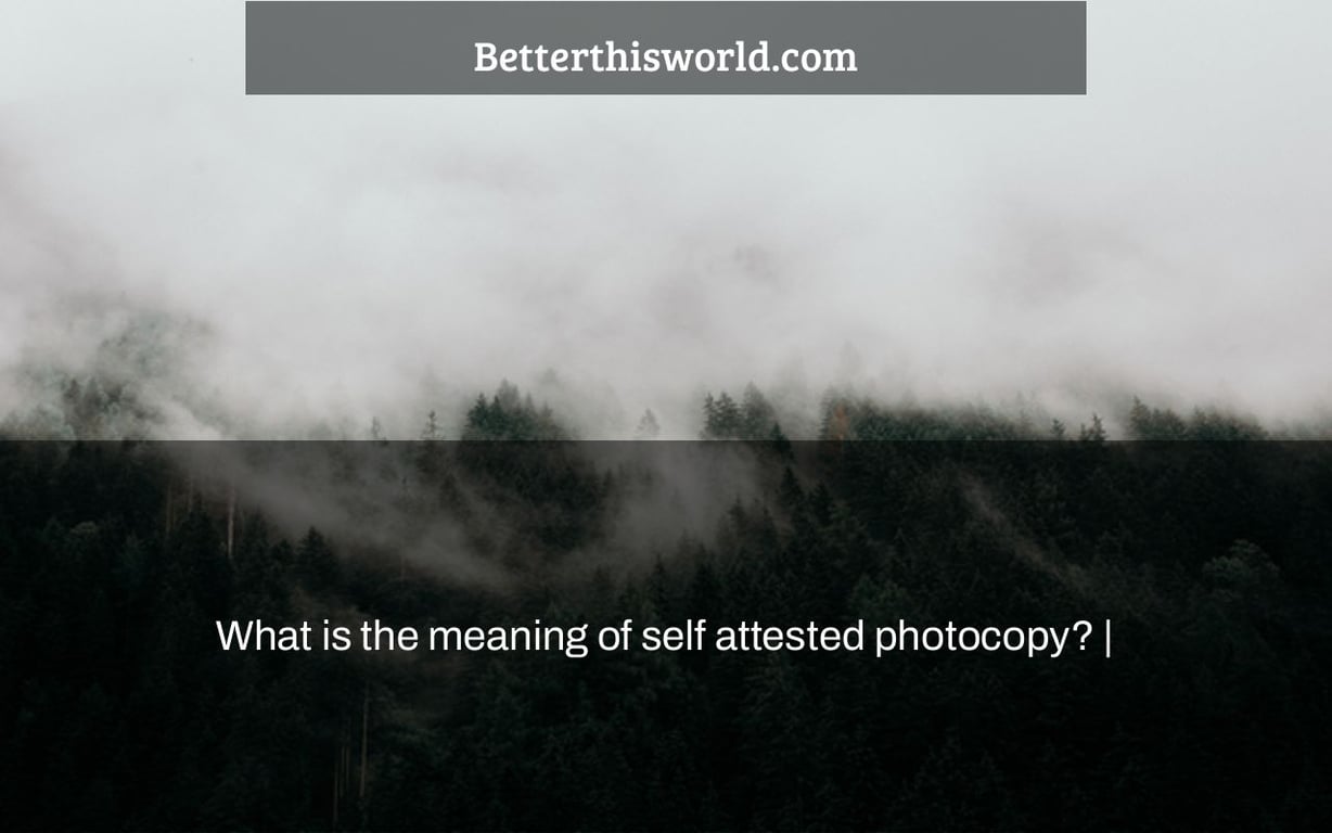 What is the meaning of self attested photocopy? |